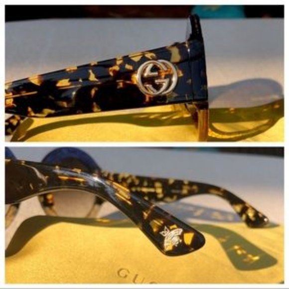 GUCCI 51mm Blue and Gold GLITTER sunglasses main image 2